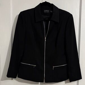 Liz Claiborne Black Women's Blazer with Zipper Detail
